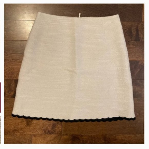Kate Spade sand dune rambling roses Scallop Tweed cream Skirt size 6 nwot - Picture 6 of 7